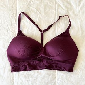 Purple T-shirt Wireless Twist Bra 36C